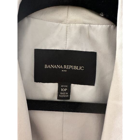 Banana Republic Women's Light Gray Sleeveless Drapey Vest Blazer Size 10P - Picture 7 of 10